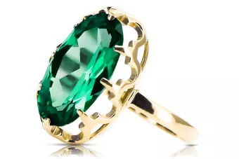 Ring Vintage Jewlery Emerald 14K Yellow gold vrc253y